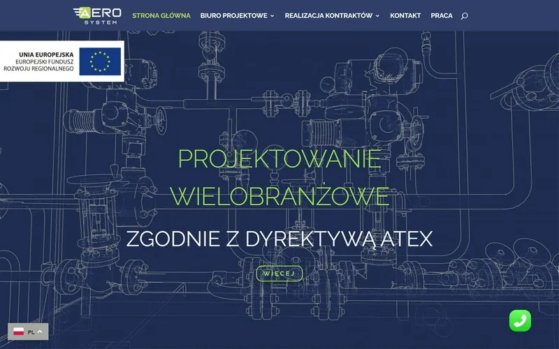 Aero-system website - manufacturing, built by Studio Arlek