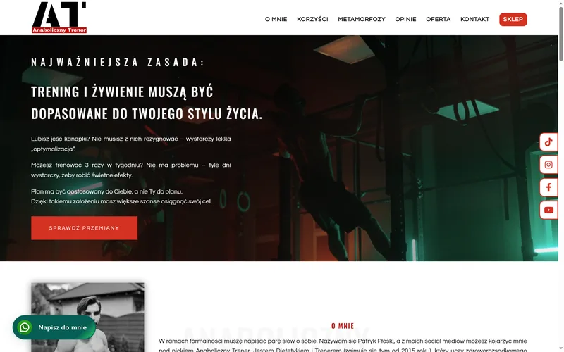 Anabolicznytrener website - fitness & sport, built by Studio Arlek