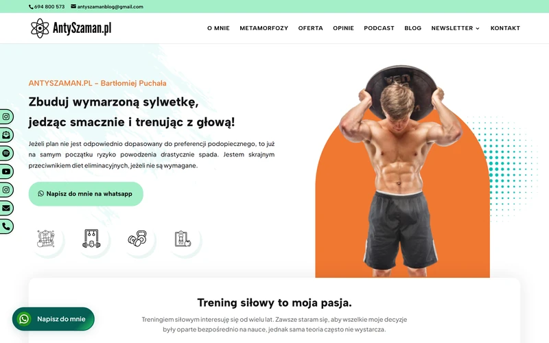 Antyszaman website - fitness & sport, built by Studio Arlek