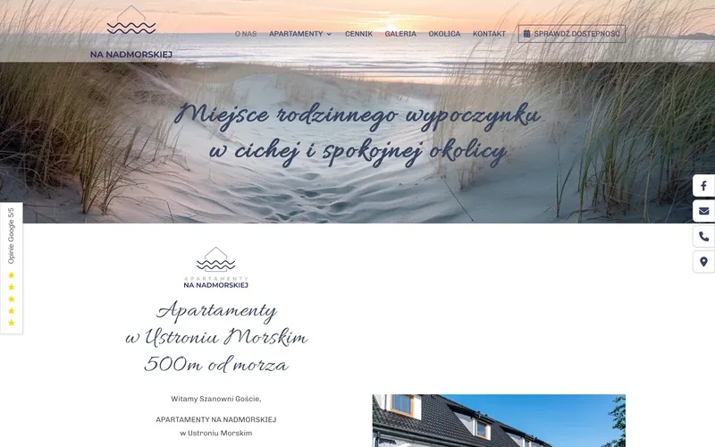 Apartamenty-nanadmorskiej website - tourism & accommodation, built by Studio Arlek