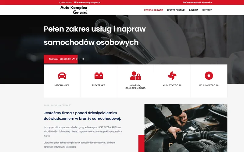Autokomplex-grzes website - automotive, built by Studio Arlek