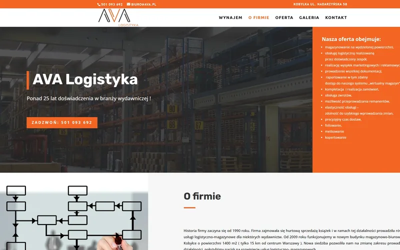 Avalogistyka website - transport & logistics, built by Studio Arlek