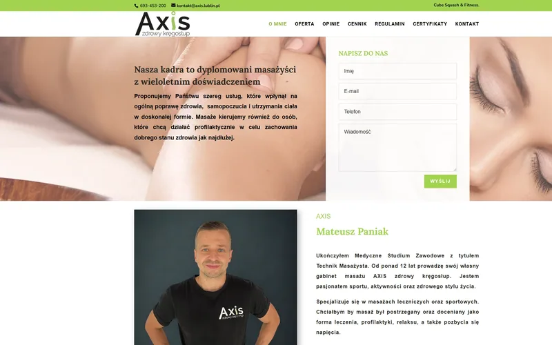 Axis website - beauty & wellbeing, built by Studio Arlek