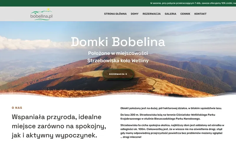 Bobelina website - tourism & accommodation, built by Studio Arlek