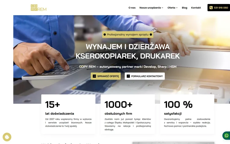Copyrem website - hire & rental, built by Studio Arlek