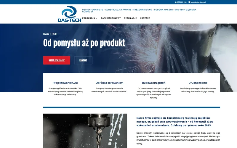 Dag-tech website - manufacturing, built by Studio Arlek
