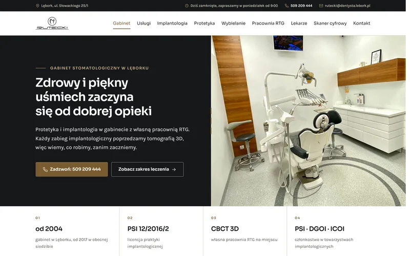 Dentysta website - medical & dental, built by Studio Arlek