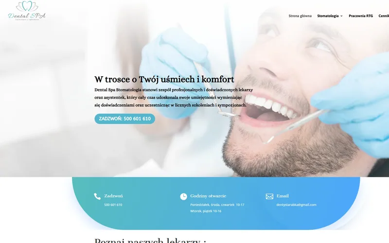 Dentystarabka website - medical & dental, built by Studio Arlek