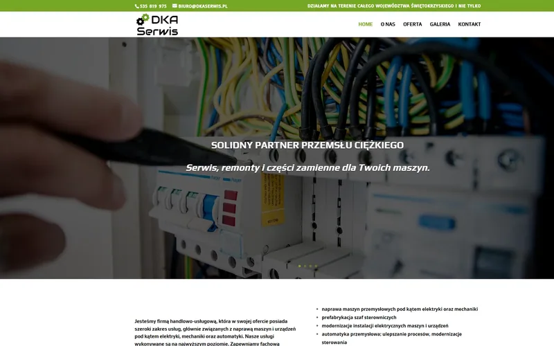 Dkaserwis website - manufacturing, built by Studio Arlek