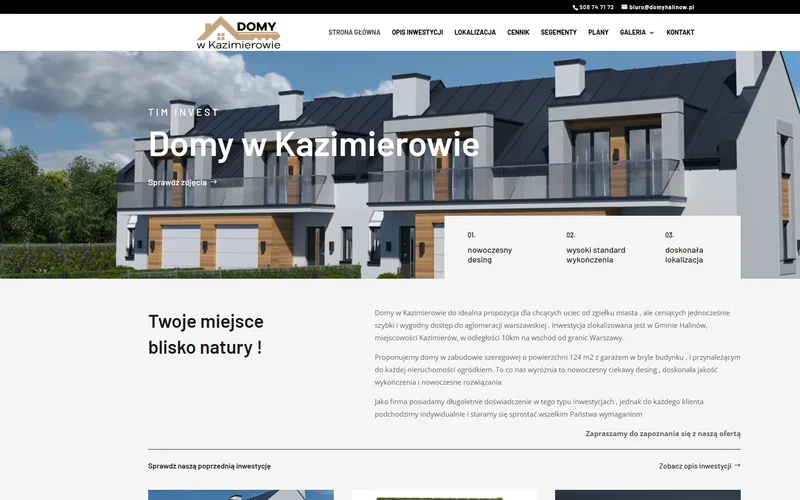 Domykazimierow website - construction, built by Studio Arlek