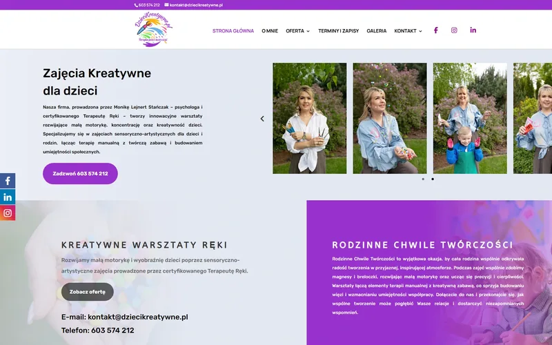 Dziecikreatywne website - education, built by Studio Arlek