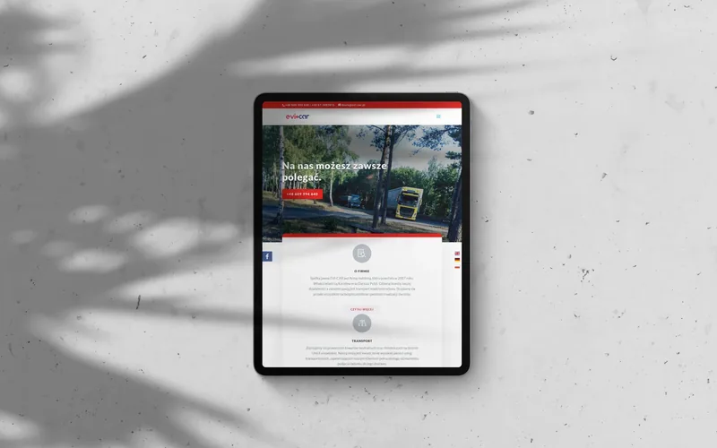 Evi-car website - transport & logistics, built by Studio Arlek
