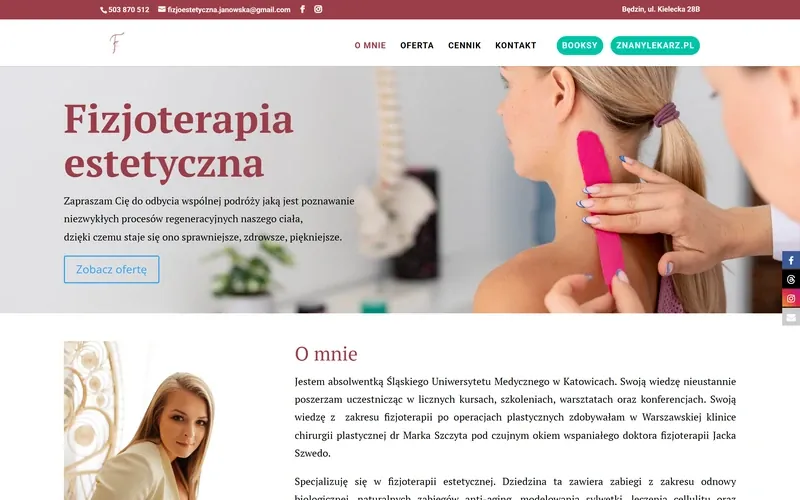 Fizjoestetyczna website - beauty & wellbeing, built by Studio Arlek