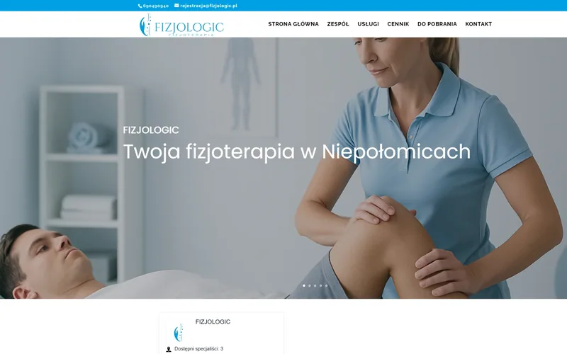 Fizjologic website - medical & dental, built by Studio Arlek