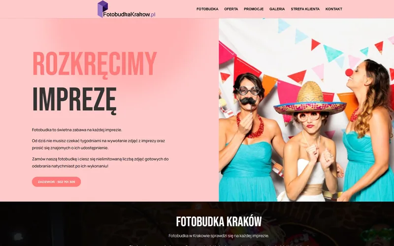 Fotobudkakrakow website - photography, built by Studio Arlek