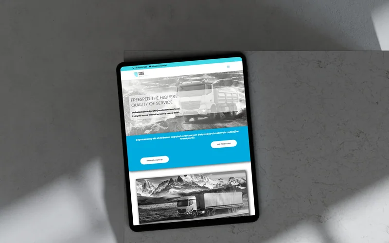 Freesped website - transport & logistics, built by Studio Arlek