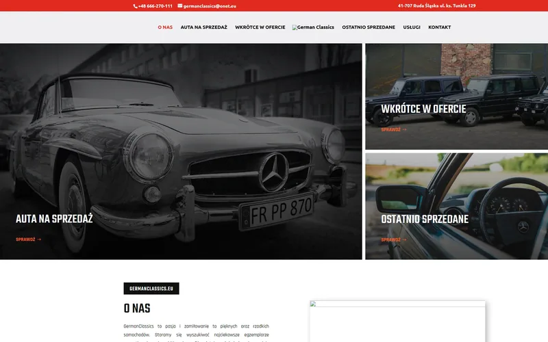 Germanclassics website - automotive, built by Studio Arlek