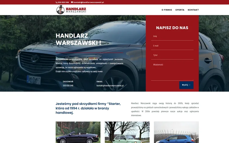 Handlarzwarszawski website - marketing & print, built by Studio Arlek