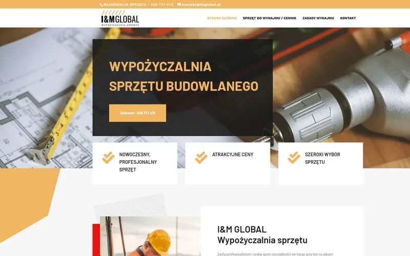 Imglobal website - hire & rental, built by Studio Arlek