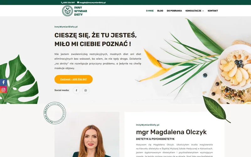 Innywymiardiety website - medical & dental, built by Studio Arlek