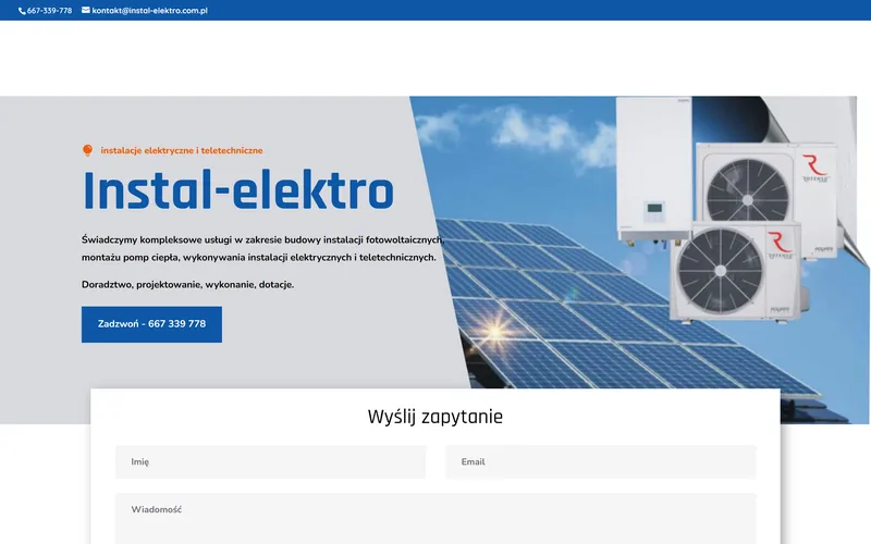 Instal-elektro website - solar & energy, built by Studio Arlek