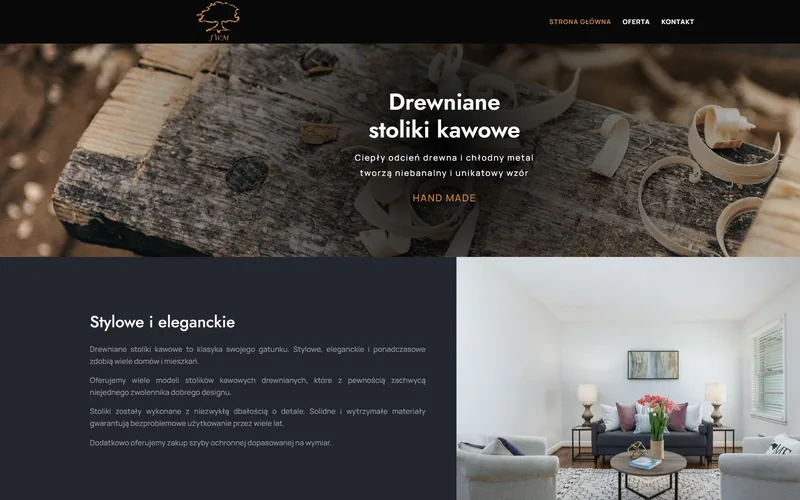 Jwm-stoliki website - furniture & joinery, built by Studio Arlek