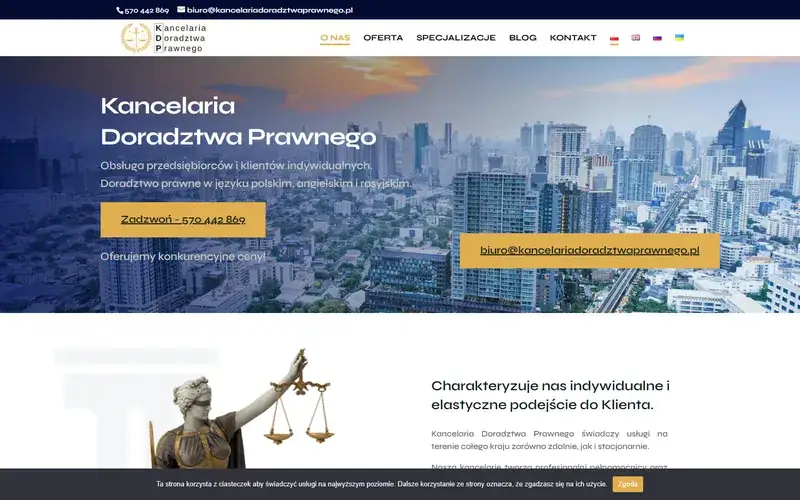 Kancelariadoradztwaprawnego website - legal, built by Studio Arlek