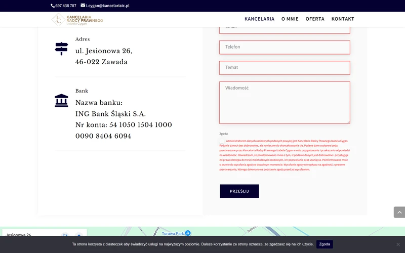Kancelariaic website - legal, built by Studio Arlek