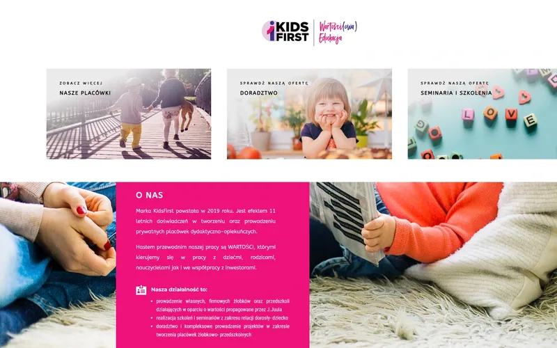 Kidsfirst website - education, built by Studio Arlek
