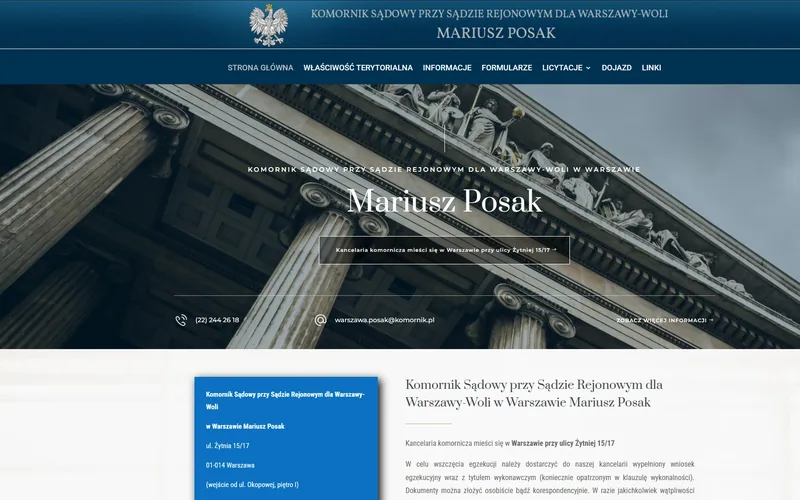 Komornikbemowo website - legal, built by Studio Arlek