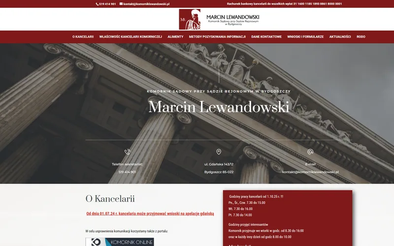 Komorniklewandowski website - legal, built by Studio Arlek