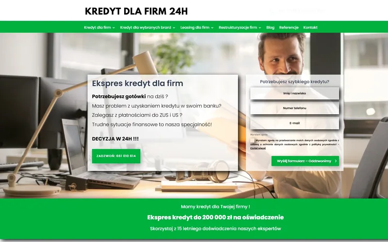 Kredytydlafirm website - finance & accounting, built by Studio Arlek