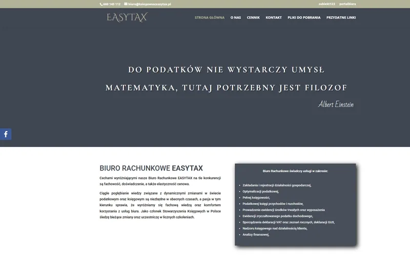 Ksiegowosceasytax website - finance & accounting, built by Studio Arlek