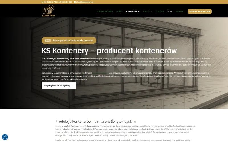 Kskontenery website - construction, built by Studio Arlek