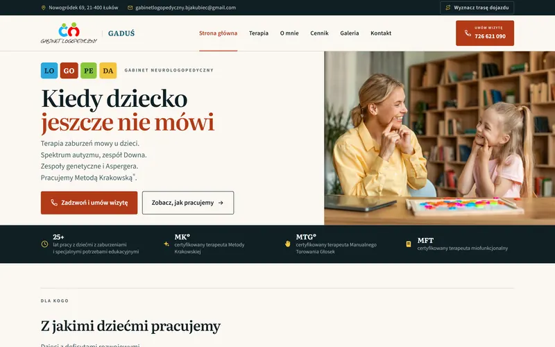 Logopeda website - medical & dental, built by Studio Arlek