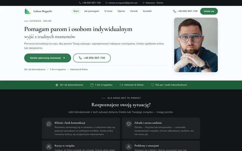 Lukaszrogucki website - psychology & therapy, built by Studio Arlek