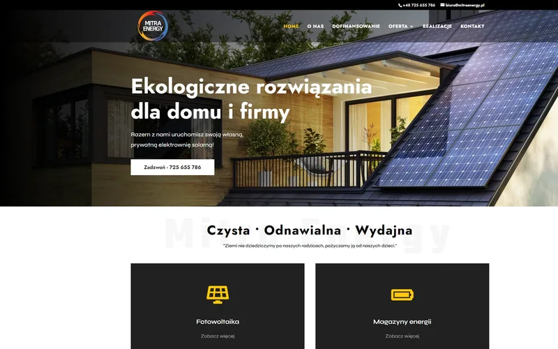 Mitraenergy website - solar & energy, built by Studio Arlek