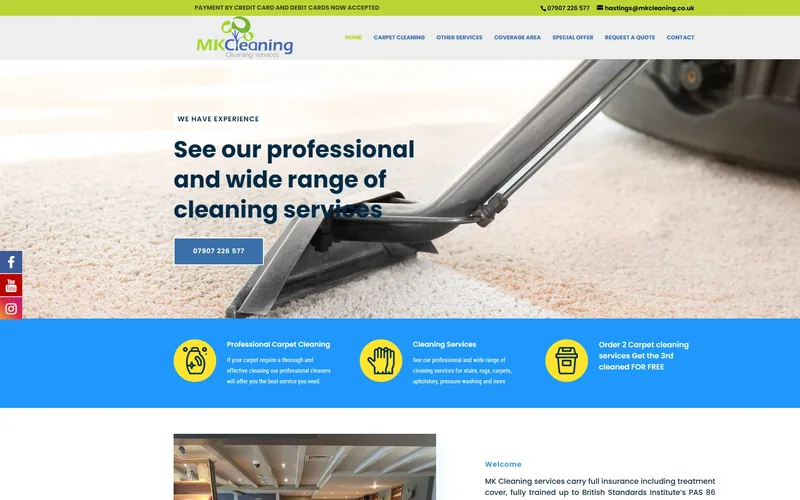 Mkcleaning website - home services, built by Studio Arlek