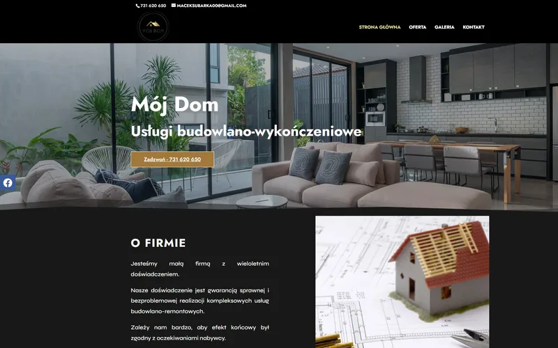 Mojdom-remonty website - construction, built by Studio Arlek
