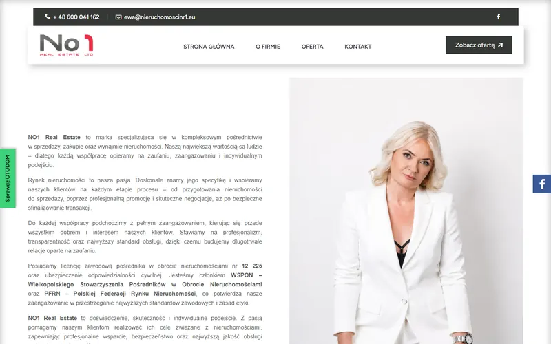 Nieruchomosci nr 1 website - real estate, built by Studio Arlek