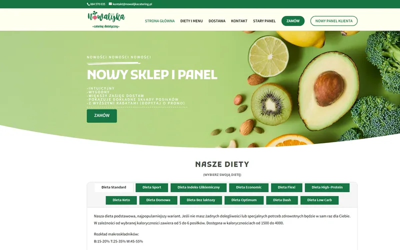 Nowalijkacatering website - hospitality, built by Studio Arlek