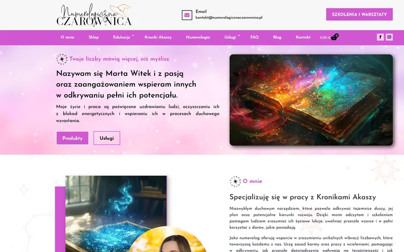 Numerologicznaczarownica website - psychology & therapy, built by Studio Arlek