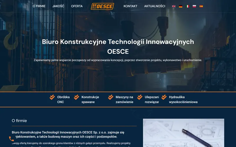 Oesce website - manufacturing, built by Studio Arlek
