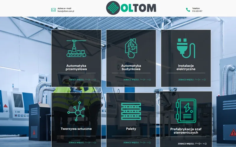 Oltom website - manufacturing, built by Studio Arlek