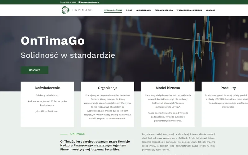 Ontimago website - finance & accounting, built by Studio Arlek