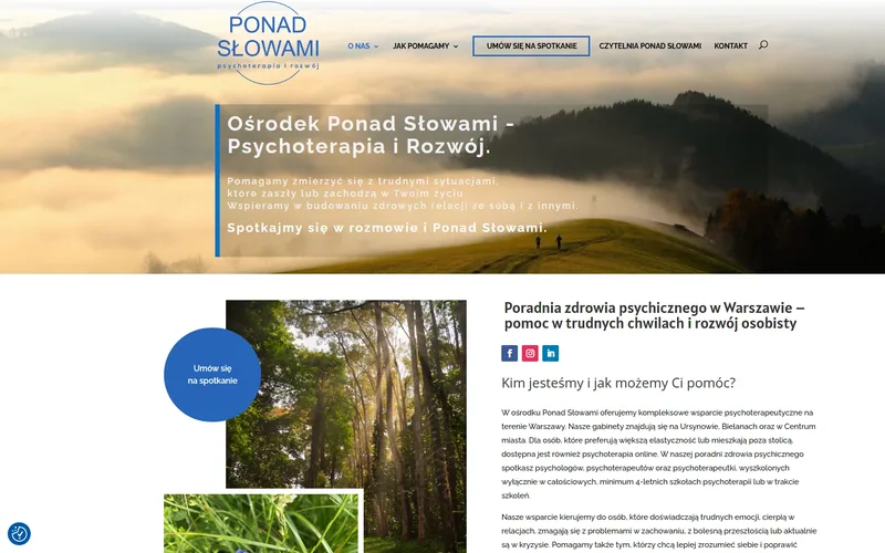 Ponadslowami website - psychology & therapy, built by Studio Arlek