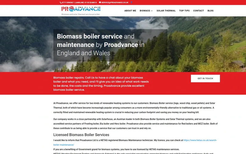 Proadvance website - solar & energy, built by Studio Arlek