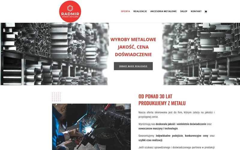 Radmir website - manufacturing, built by Studio Arlek