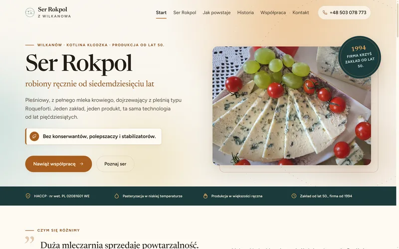 Rokpol website - food & produce, built by Studio Arlek