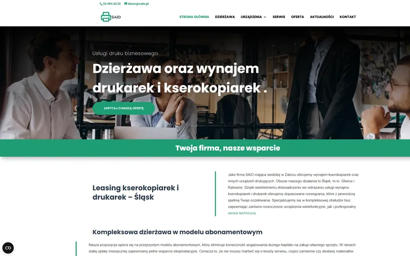 Saio website - hire & rental, built by Studio Arlek